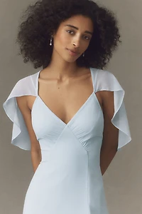 BHLDN Chiffon Cape Maxi Dress