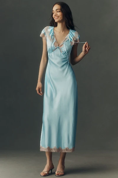 RIXO Viviene Satin Maxi Dress
