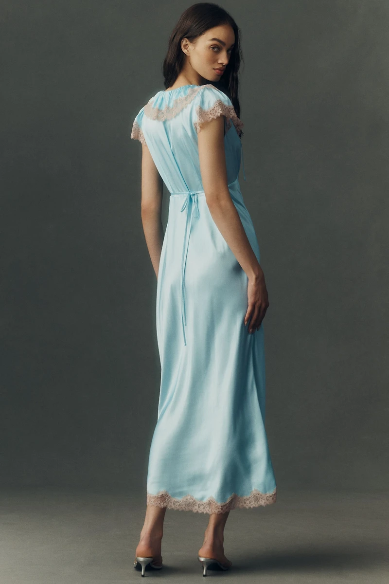 RIXO Viviene Satin Maxi Dress