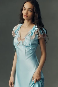 RIXO Viviene Satin Maxi Dress