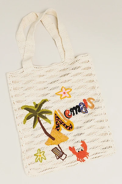 ALÉMAIS Island Cove 100% Cotton Crochet Tote Bag