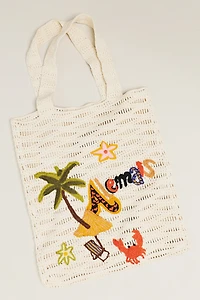ALÉMAIS Island Cove 100% Cotton Crochet Tote Bag