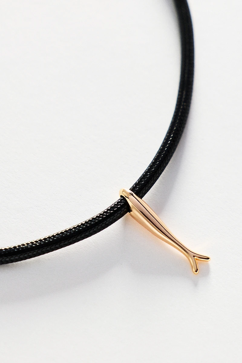 Sardine Charm Corded Necklace