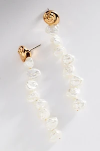 Shell Pearl Drop Earrings