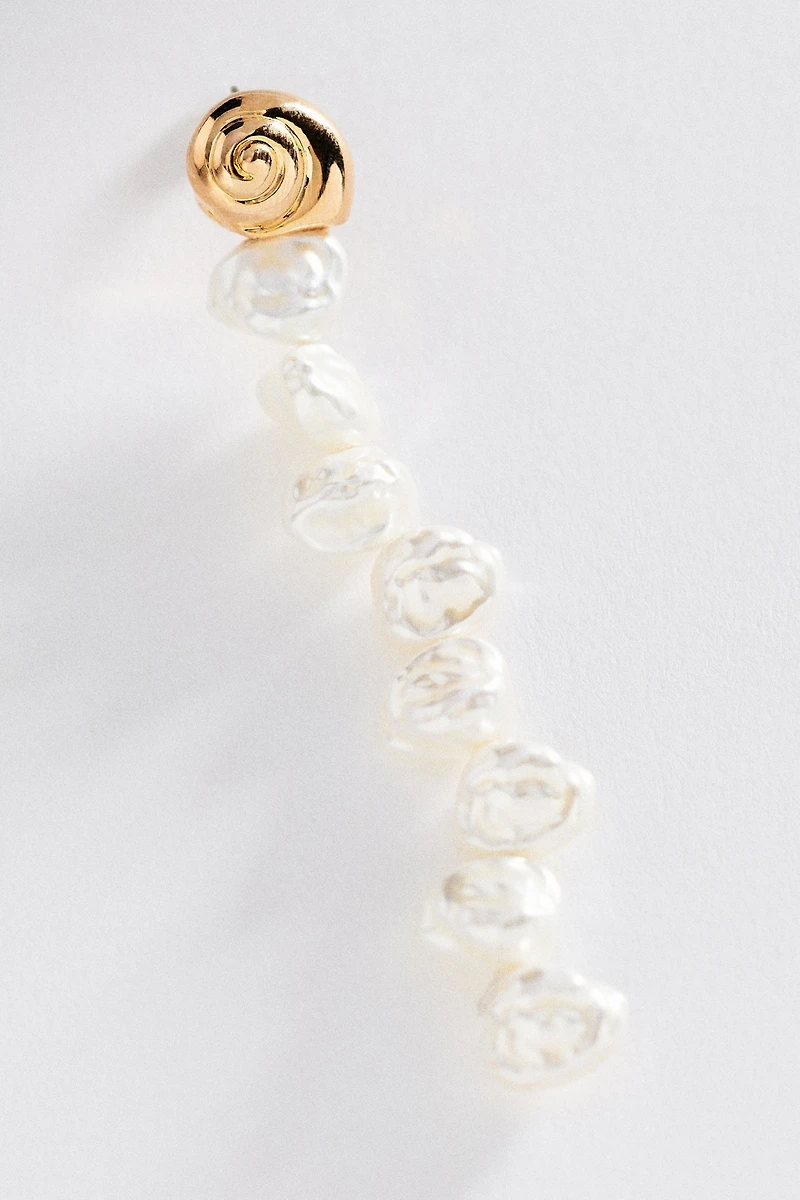 Shell Pearl Drop Earrings