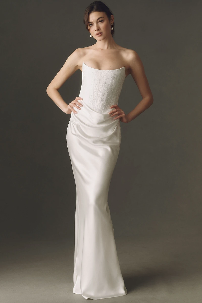 SAU LEE Frances Jacquard Maxi Dress