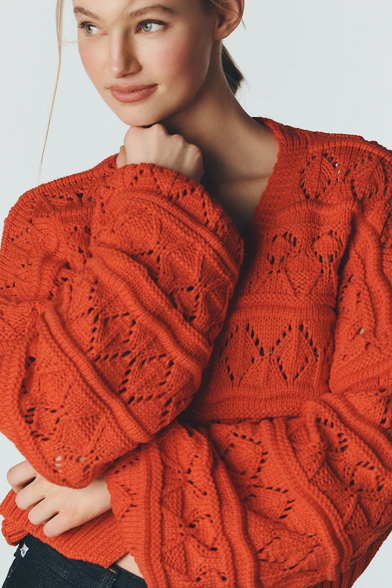 Maeve Chunky Tape Yarn Cardigan Sweater