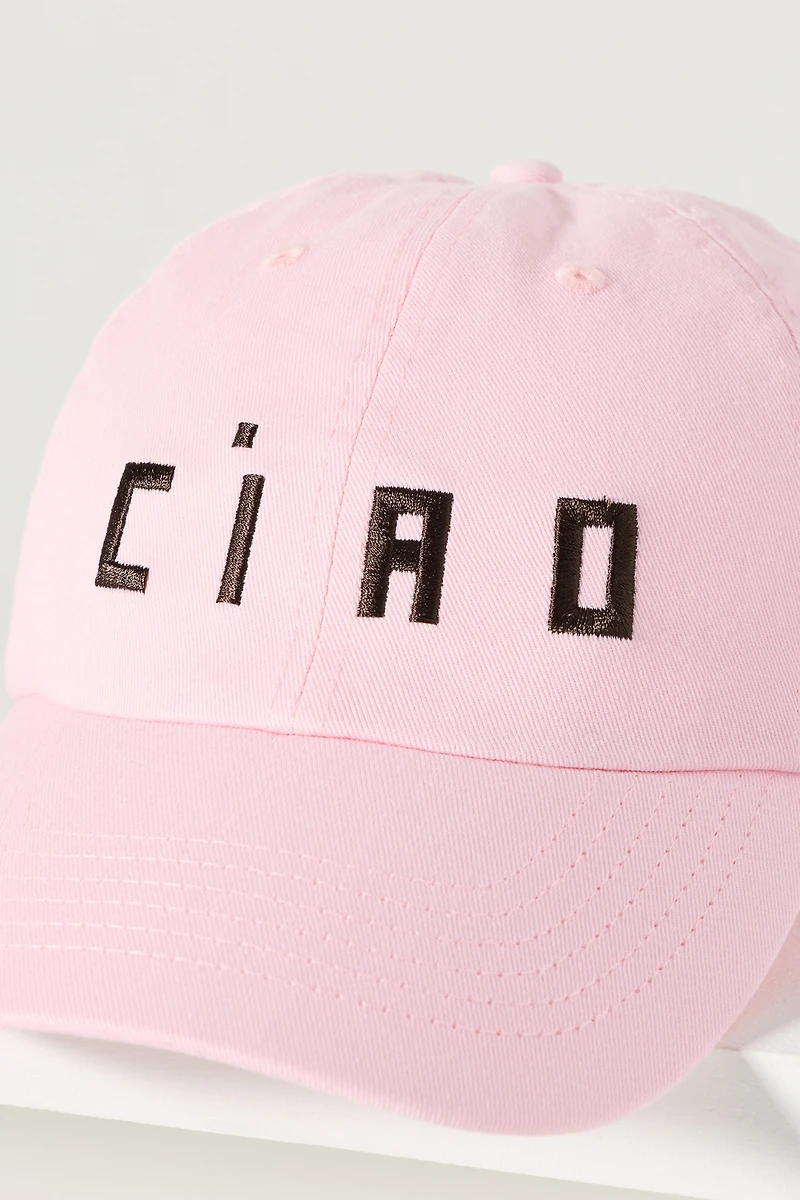 Clare V. Ciao 100% Cotton Baseball Cap