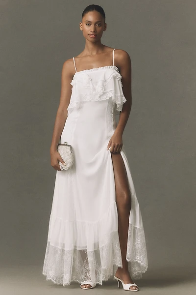 BHLDN Lace-Trim Maxi Dress