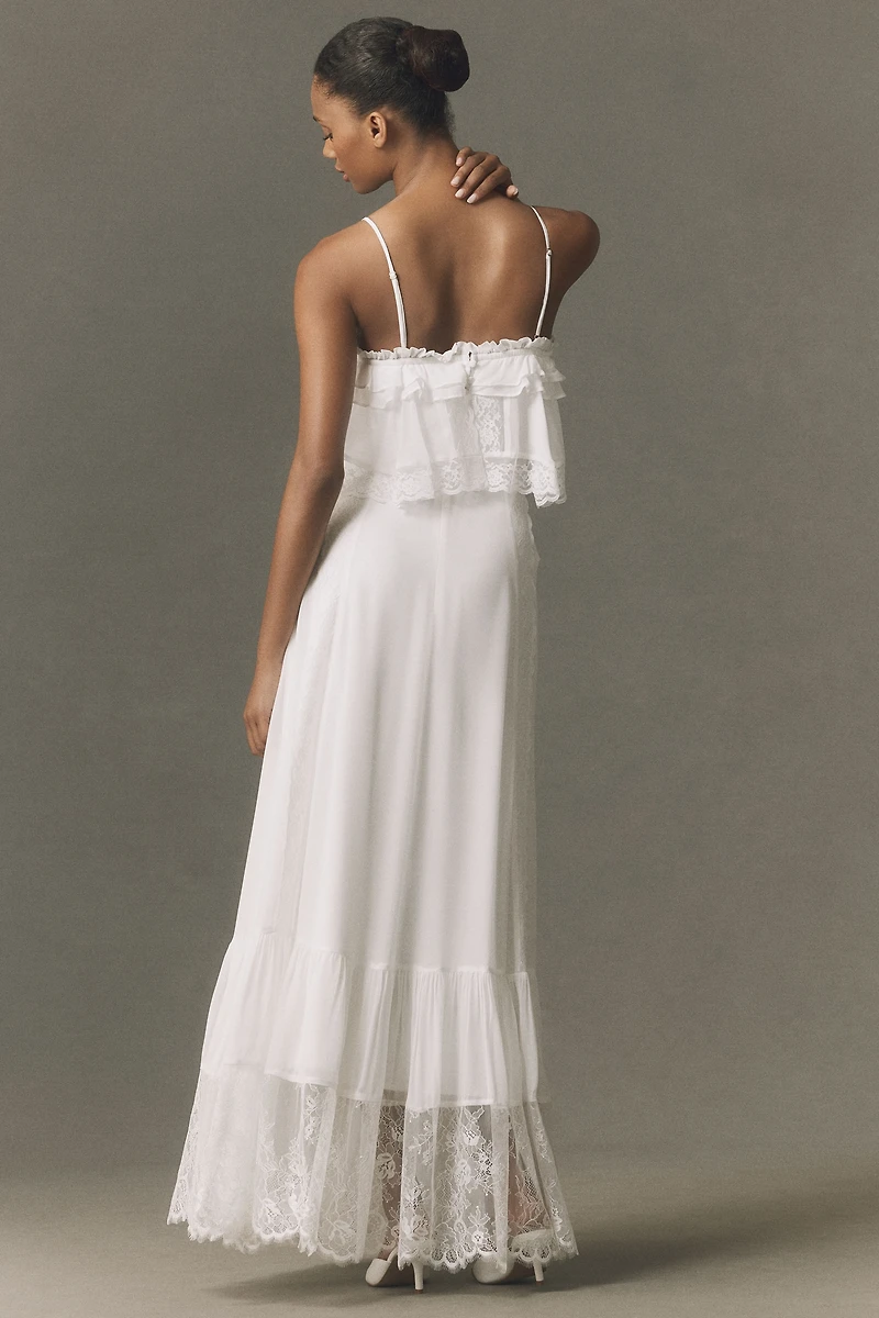 BHLDN Lace-Trim Maxi Dress
