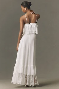 BHLDN Lace-Trim Maxi Dress