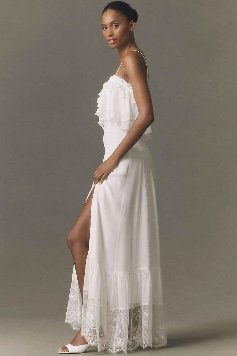 BHLDN Lace-Trim Maxi Dress