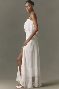 BHLDN Lace-Trim Maxi Dress