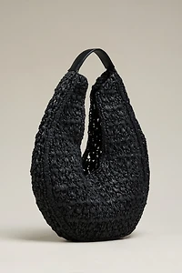 By Anthropologie Large Raffia Slouchy U-Shaped Bag