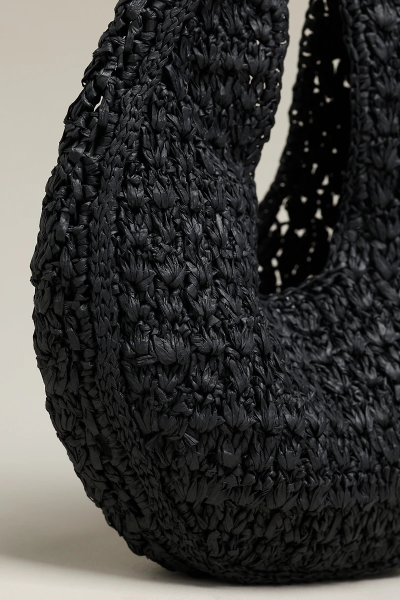 By Anthropologie Large Raffia Slouchy U-Shaped Bag