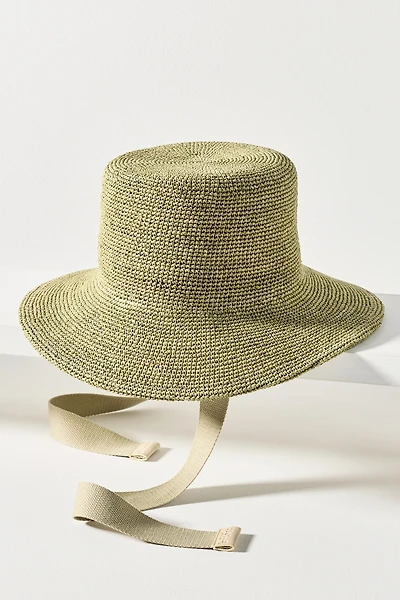 Wyeth Raffia Crochet Ties Bucket Hat