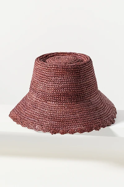Wyeth Scalloped Straw Bucket Hat