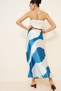 Silky Waves Maxi Skirt