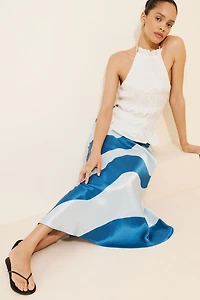Silky Waves Maxi Skirt