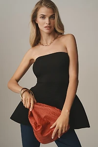 Maeve Strapless Peplum Knit Top