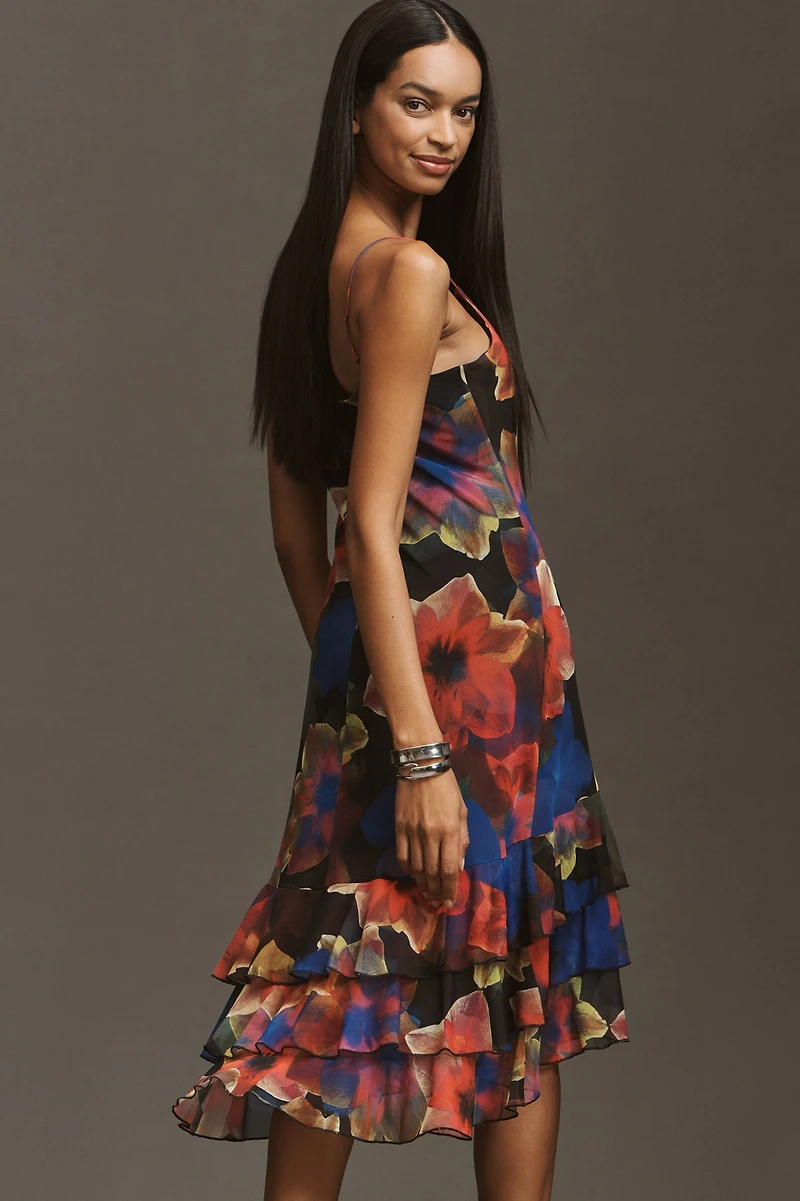 Cowl Neck High-Low Dress