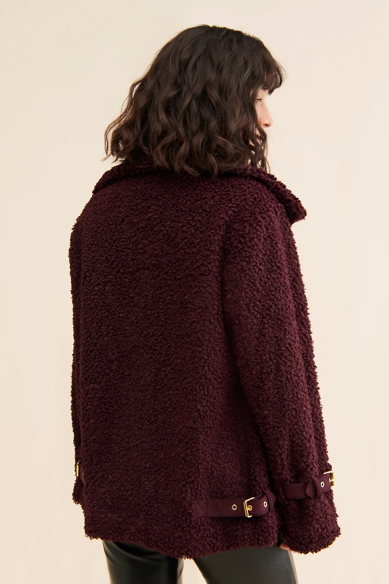 Hutch Sherpa Buckle Moto Jacket