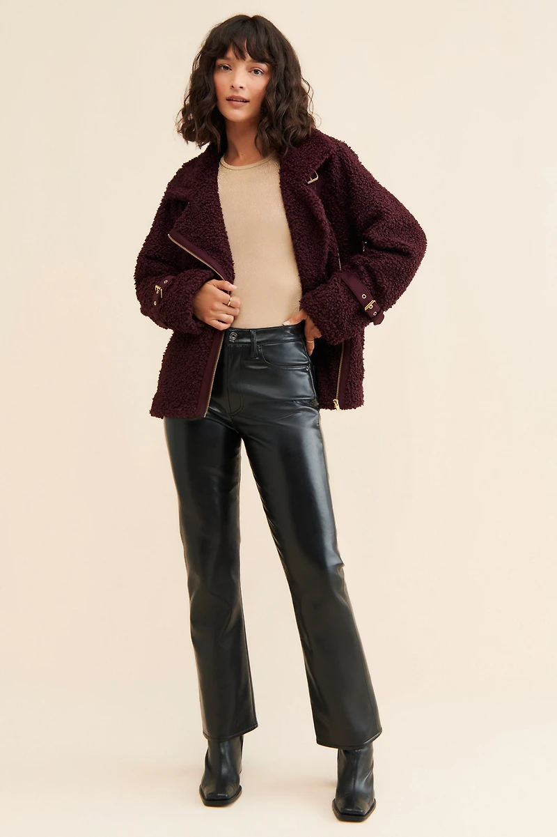 Hutch Sherpa Buckle Moto Jacket