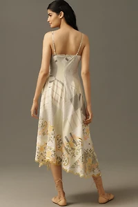 Sleeveless V-Neck Asymmetric Midi Dress