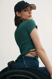 Maeve The Adaptive Seated Colette Denim Cropped Wide-Leg Jeans