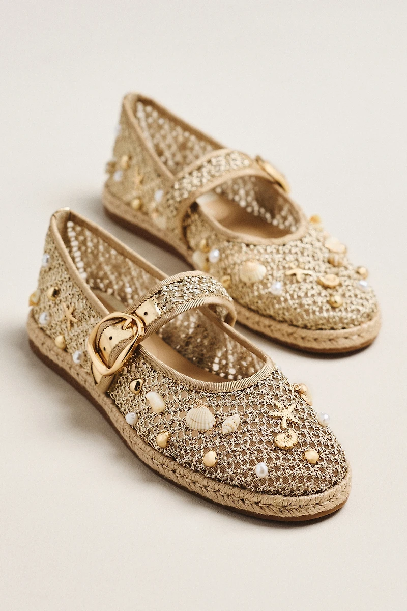 Dolce Vita Ralph Raffia Shell Mary Jane Flats