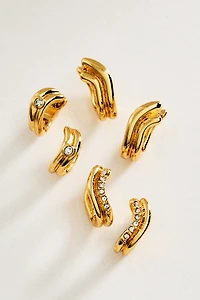 Textured Hoop Earrings, Set of 3