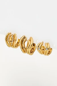 Textured Hoop Earrings, Set of 3