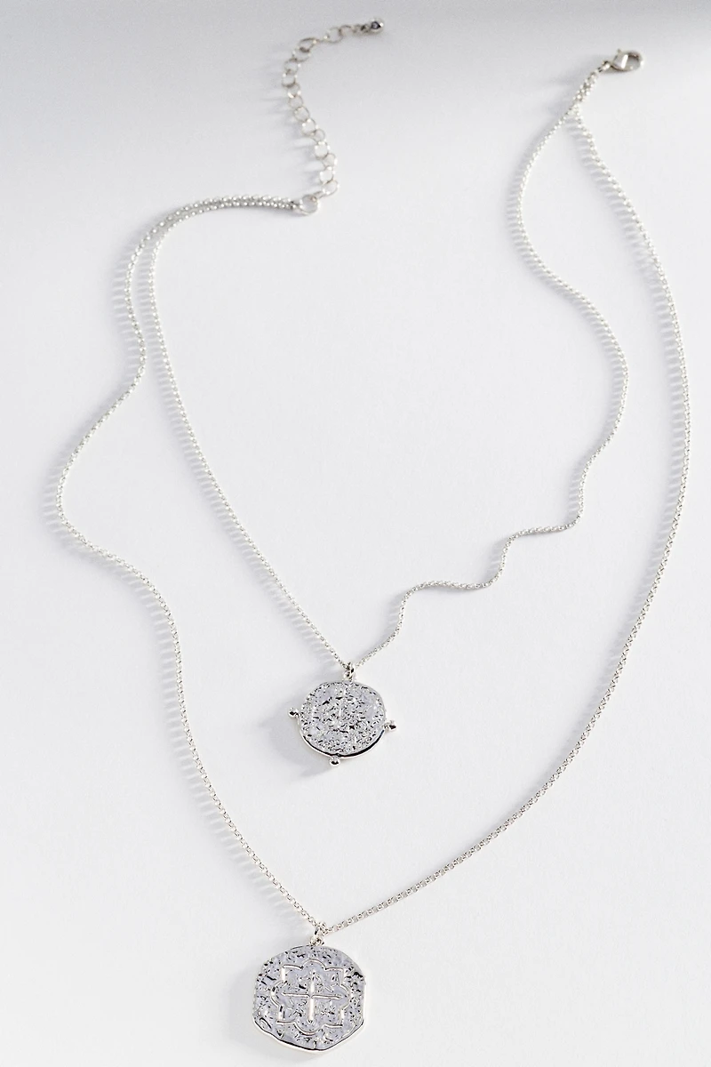 Double Layer Coin Pendant Necklace