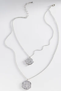 Double Layer Coin Pendant Necklace