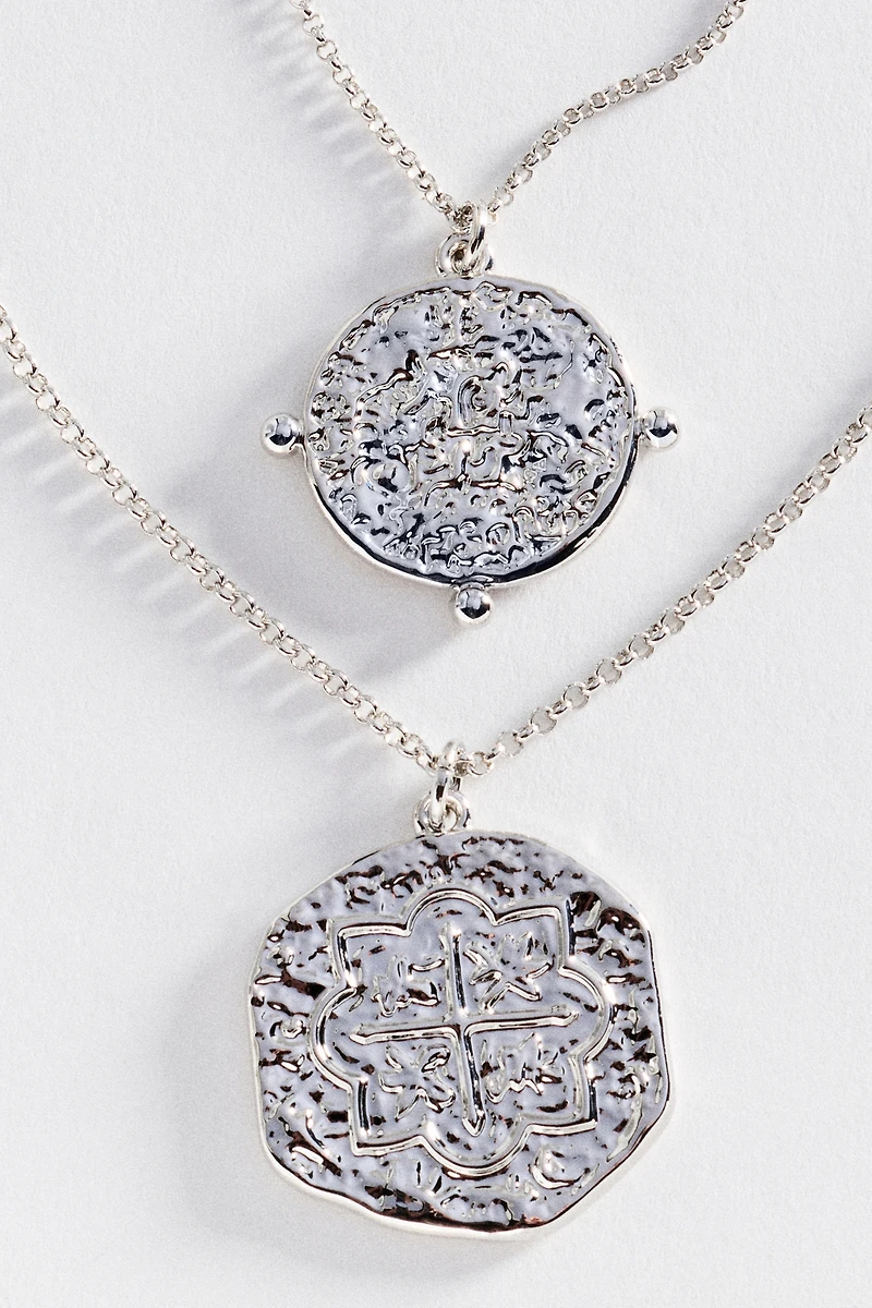 Double Layer Coin Pendant Necklace