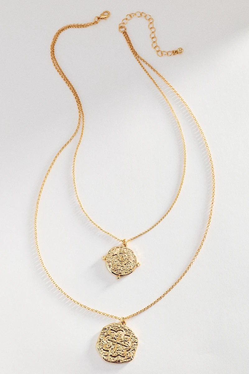 Double Layer Coin Pendant Necklace