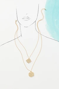 Double Layer Coin Pendant Necklace