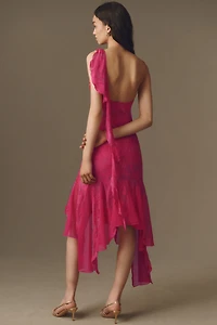 Ronny Kobo Aeris Silk Blend Jacquard Slip Dress