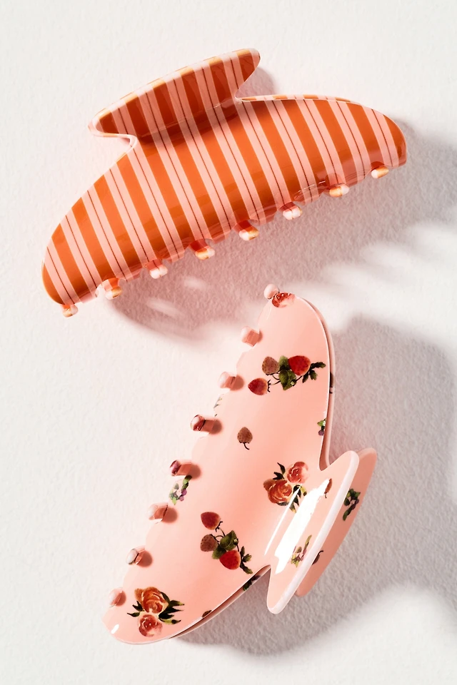 By Anthropologie Picnic Collection Fruit Scalloped Clips 