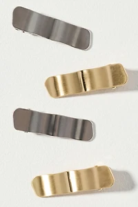 By Anthropologie Brushed Metal Hair Clips, Set of 4