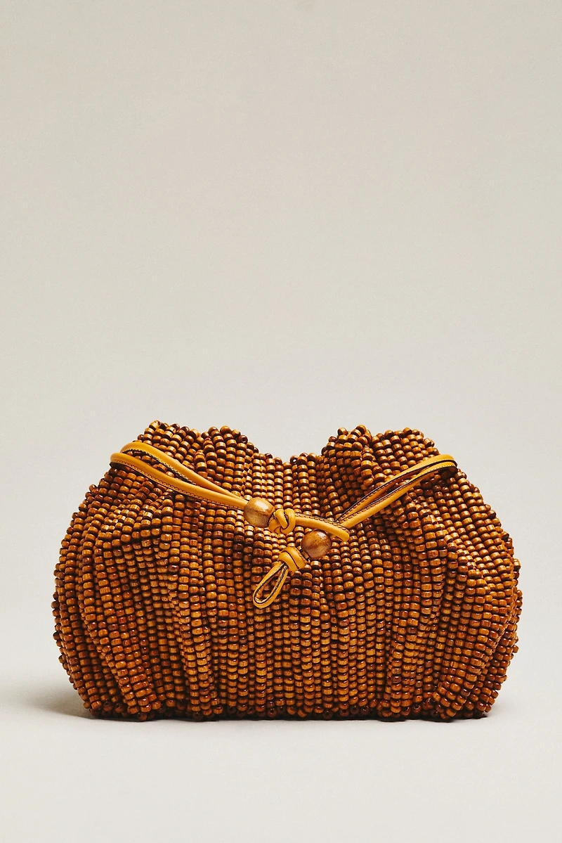 Celandine Beaded Cinched Clutch Bag