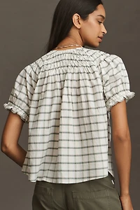 Short-Sleeve Smocked Top