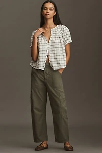 Short-Sleeve Smocked Top