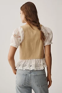 Puff-Sleeve Twofer Top