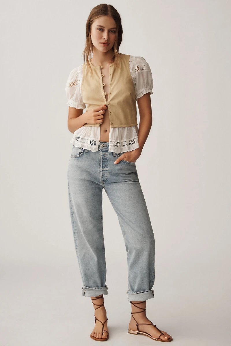 Puff-Sleeve Twofer Top