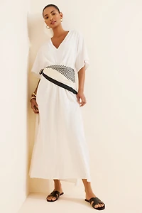 Celandine Long-Sleeve Ruched Maxi Dress