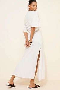 Celandine Long-Sleeve Ruched Maxi Dress