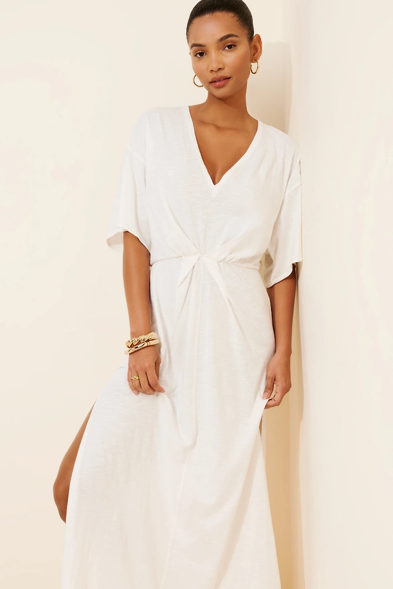 Celandine Long-Sleeve Ruched Maxi Dress
