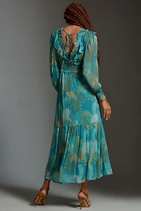 Odetta Ruffled V-Neck Dress