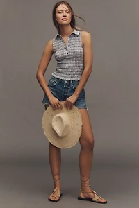 Pilcro Sleeveless Shirred Top